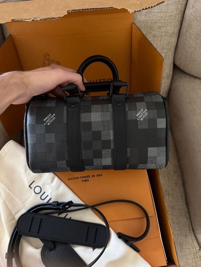 Bolsa Louis Vuitton Preto/Cinza