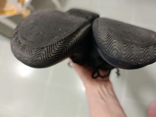 Zapatos de piel azules con cordones