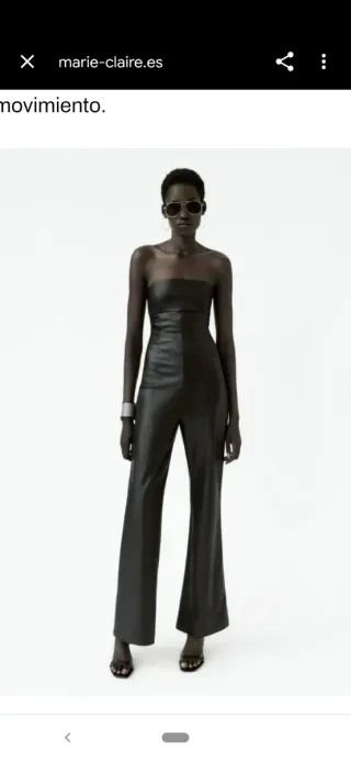 Mono efecto cuero Zara Talla XS Negro