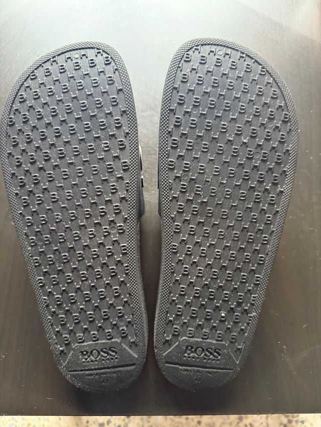 Chanclas BOSS negras para hombres