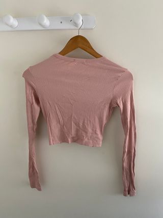 Top nudo Stradivarius rosa palo XS