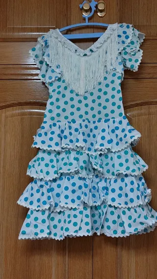 Traje Flamenca Niña Volantes Lunares
