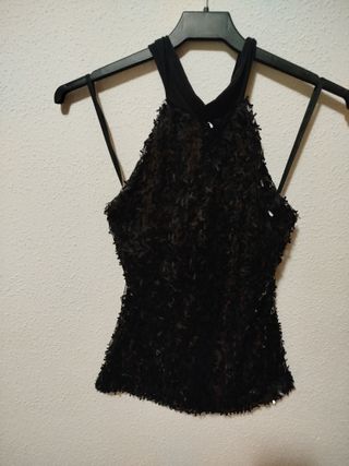 ¡REBAJA FIESTAS! Top negro fiesta lentejuelas