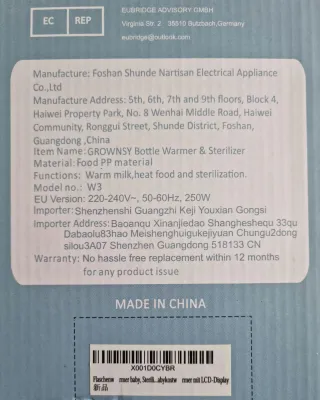 Calentador de biberones GROWNSi