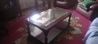 Mesa centro madera con cristal