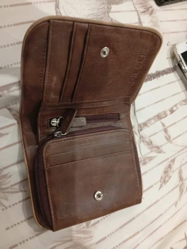 Cartera Diesel Marrón Piel