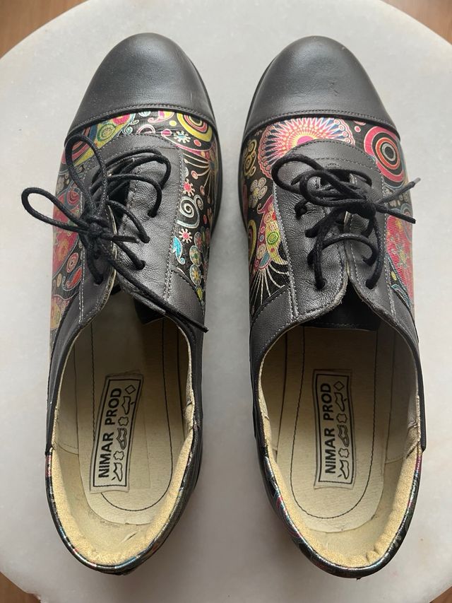 Zapatos mujer piel talla 37 multicolor