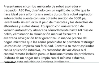 Robot aspirador ILIFE A30 Pro