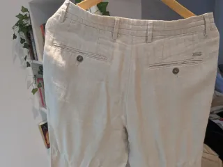 Pantalones de lino beige