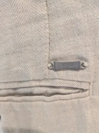 Pantalones de lino beige