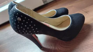 Zapatos Mustang Tacón Alto Negros