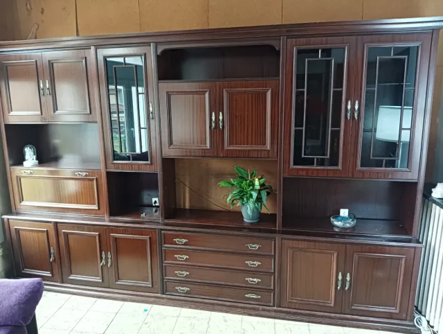 Mueble Comedor Clásico Madera y Cristal