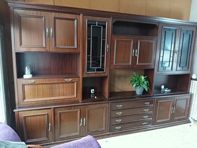 Mueble Comedor Clásico Madera y Cristal