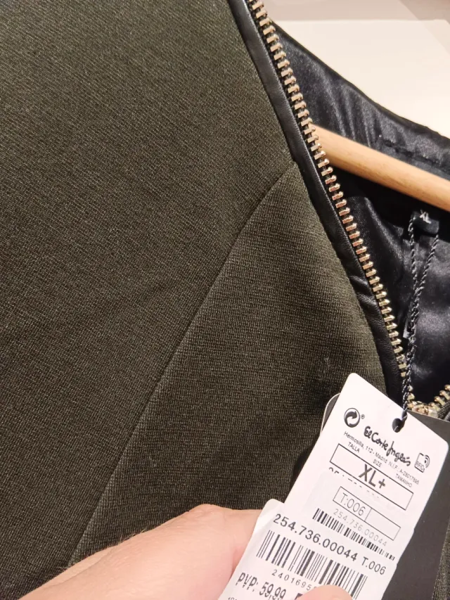 Vestido Couchel verde cremallera