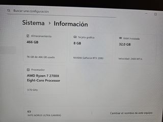 PC Ryzen 2700X · RTX 2080 · 32GB RAM · SSD 500GB