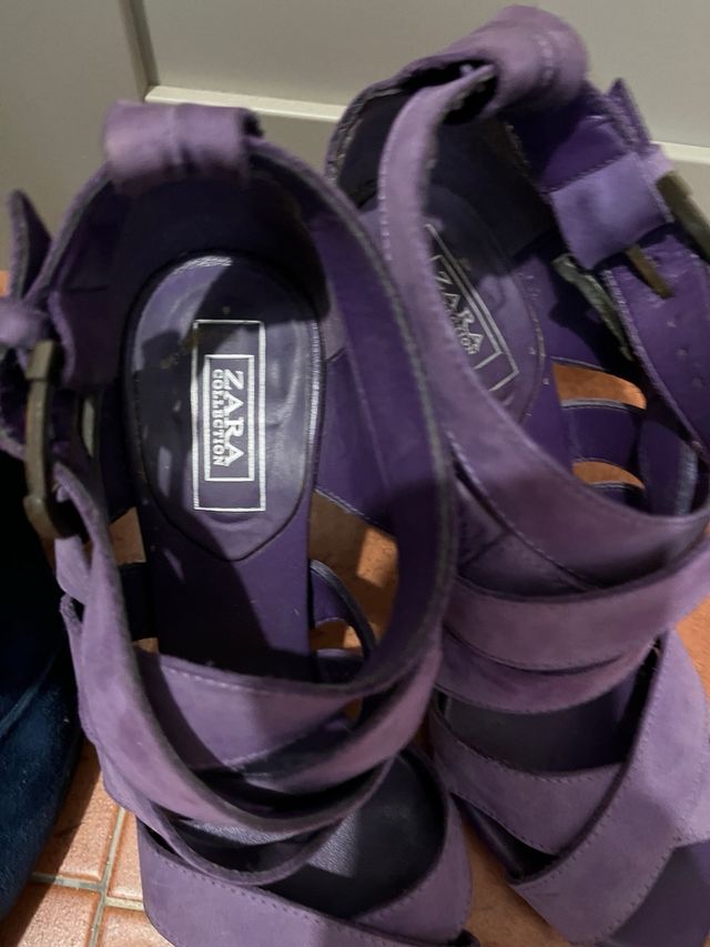 Tacones Talla 37 (Marrones, Azules, Morados)