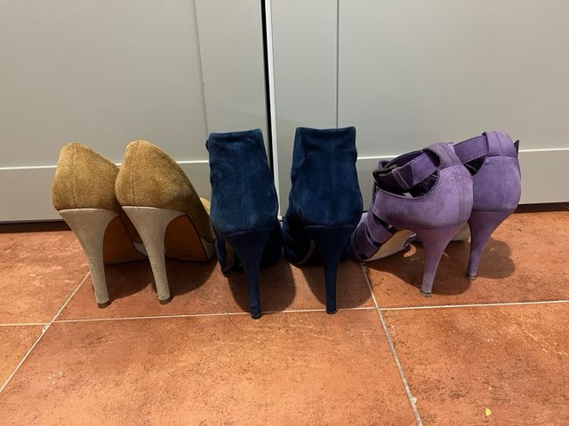 Tacones Talla 37 (Marrones, Azules, Morados)