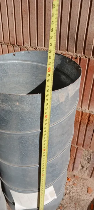 Tubo galvanizado 55 cm alto x 25 cm diámetro