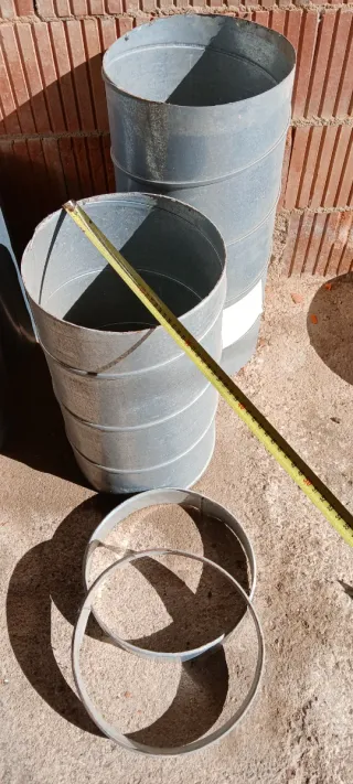 Tubo galvanizado 55 cm alto x 25 cm diámetro