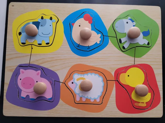 Puzzle de madera animales infantiles.