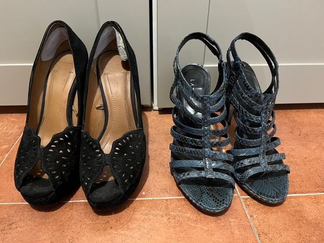 Tacones Talla 38 Negros y Azules