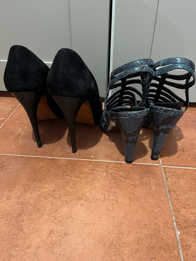 Tacones Talla 38 Negros y Azules