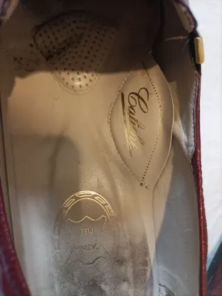 Zapatos de piel marrón tacón cuadrado