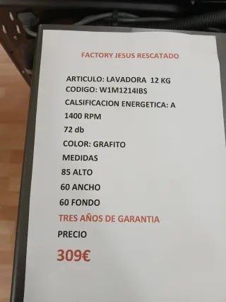 Lavadora Elecsan 12kg Steam Inverter Clase A