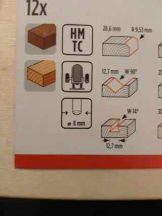 Juego de fresas para madera