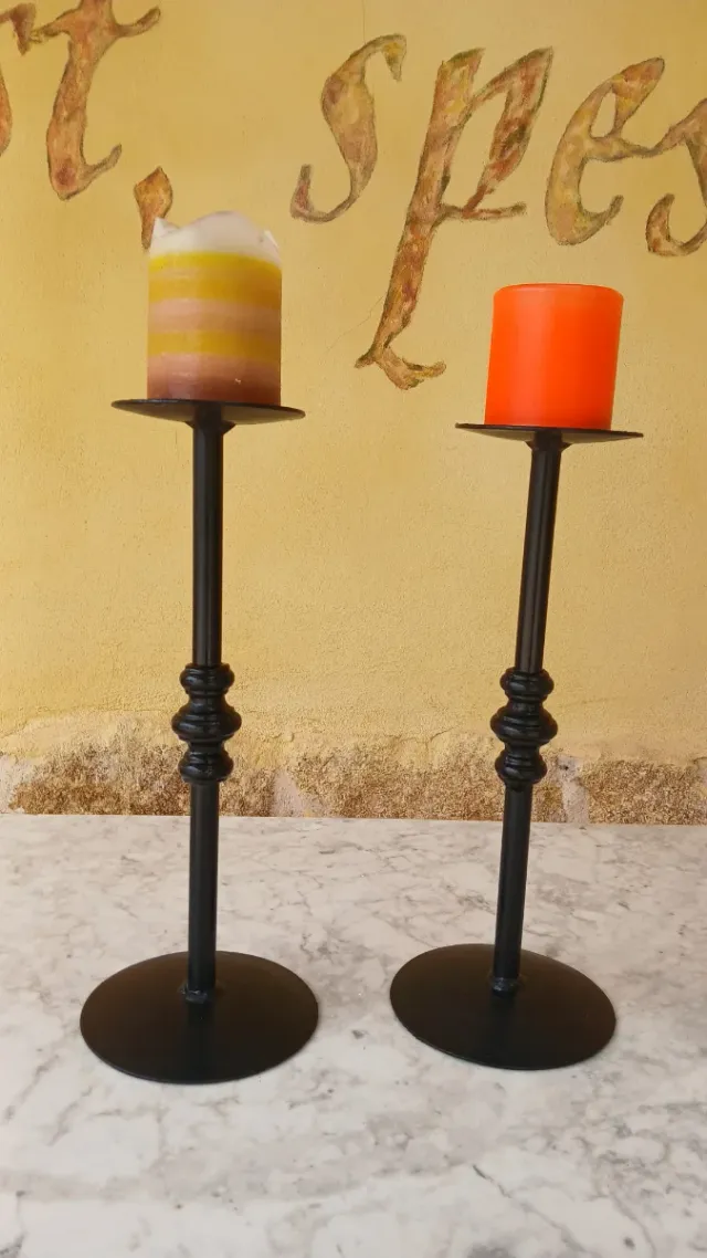 Candelabros Hierro Negro y Multicolor