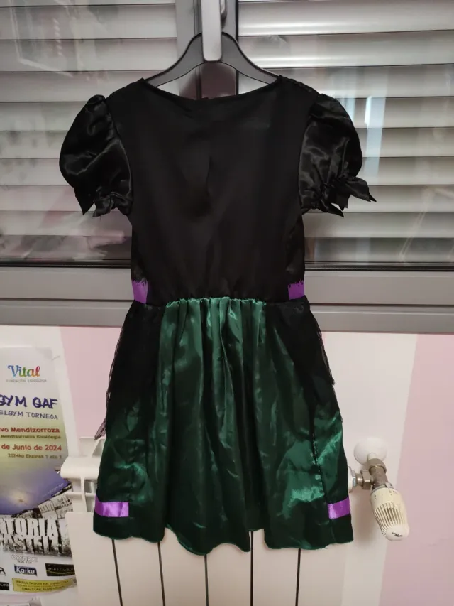 Disfraz vestido bruja con gorro Halloween 4-6 años