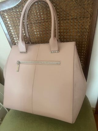Bolso piel rosa suave