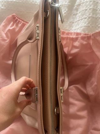 Bolso piel rosa suave