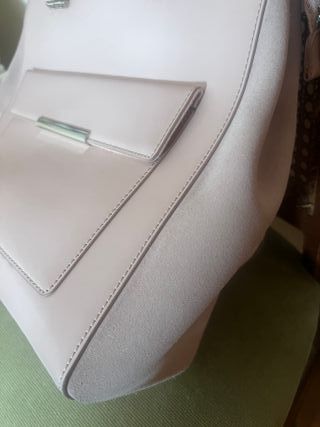 Bolso piel rosa suave