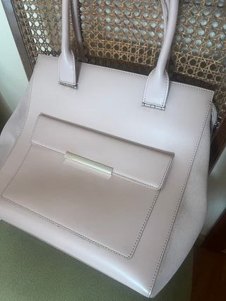 Bolso piel rosa suave
