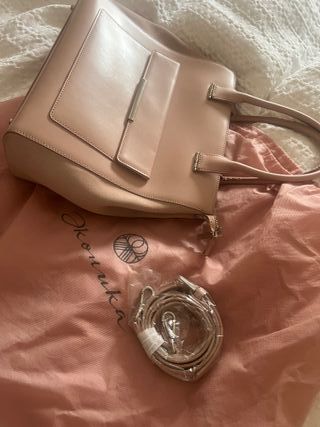 Bolso piel rosa suave