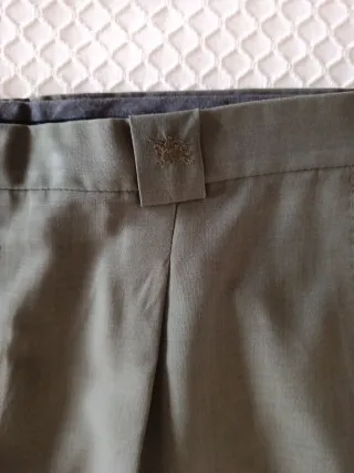 Pantalones Burberry Lana Verde Oliva