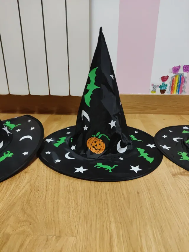 3 Gorros Sombrero Bruja Halloween