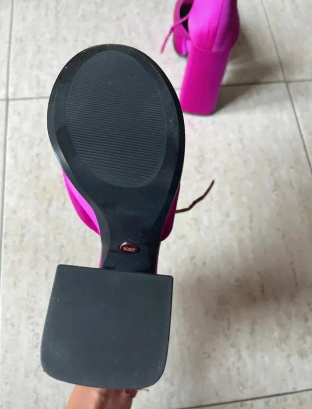 Zapatos Zara Fucsia Plataforma Tacón