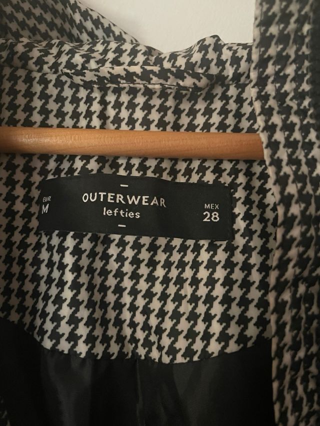 Chaqueta acolchada mujer estampado pata de gallo