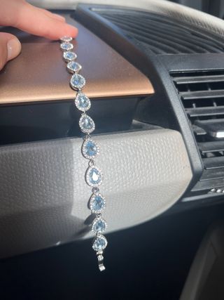 Pulsera Givenchy Plata y Piedras Azules