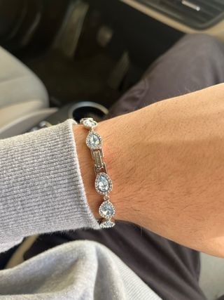 Pulsera Givenchy Plata y Piedras Azules