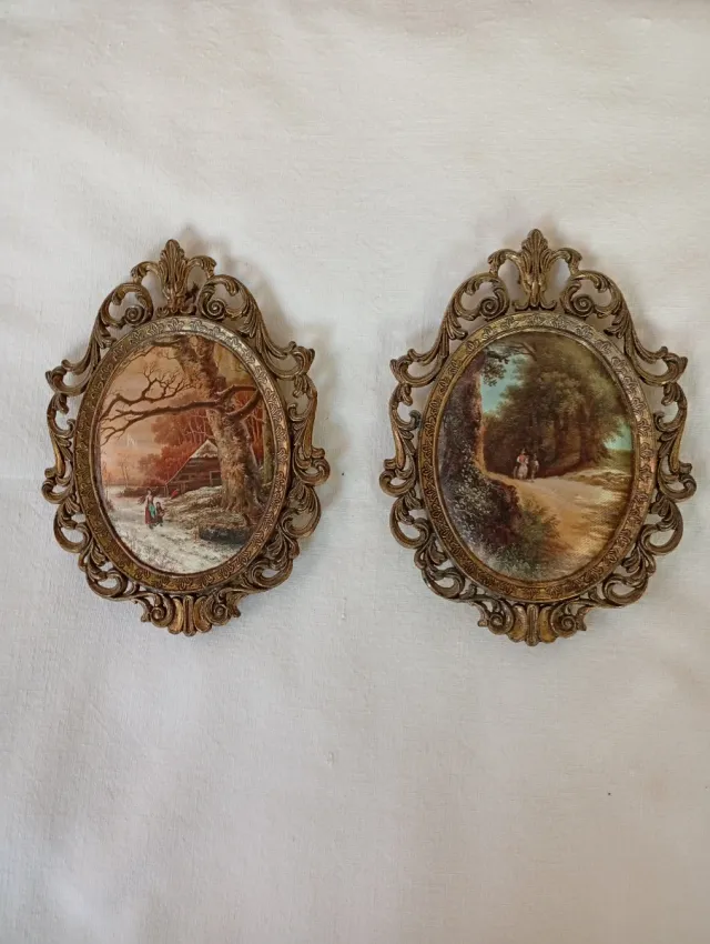 2 Cuadros Decorativos Metal y Tela