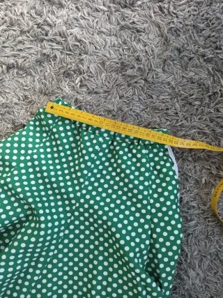 Falda flamenca verde lunares blancos