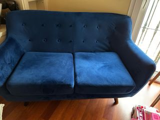 Sofá BELIANI azul terciopelo