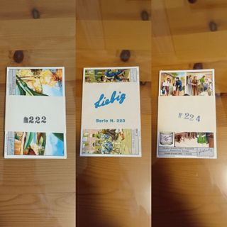 Figurine Liebig n. 222, 223, 224 con fascetta