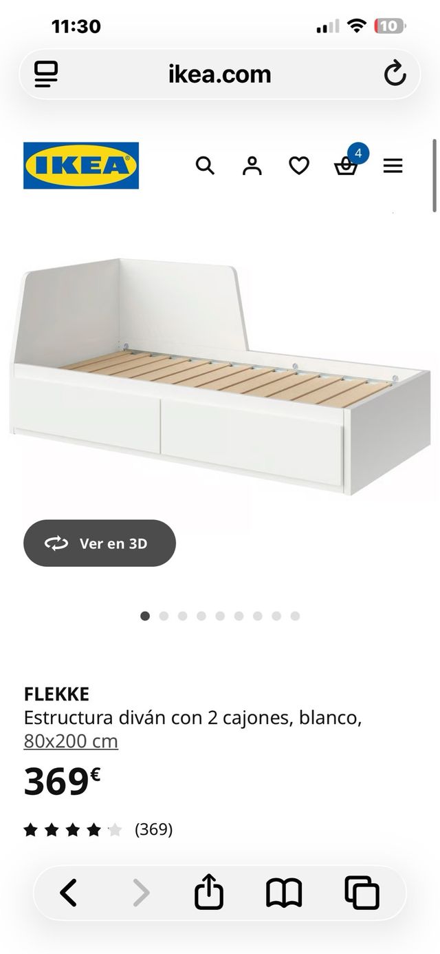 Estructura Cama Flekke IKEA Blanca. NUEVO