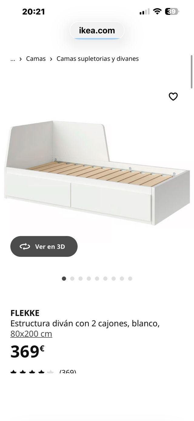 Estructura Cama Flekke IKEA Blanca. NUEVO