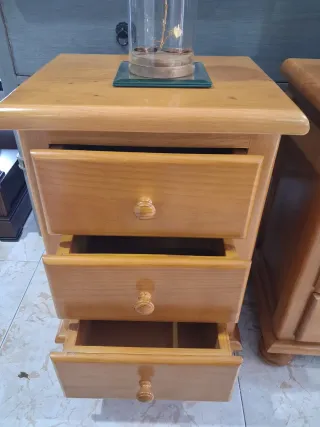 Pareja Mesitas Noche Madera Pino