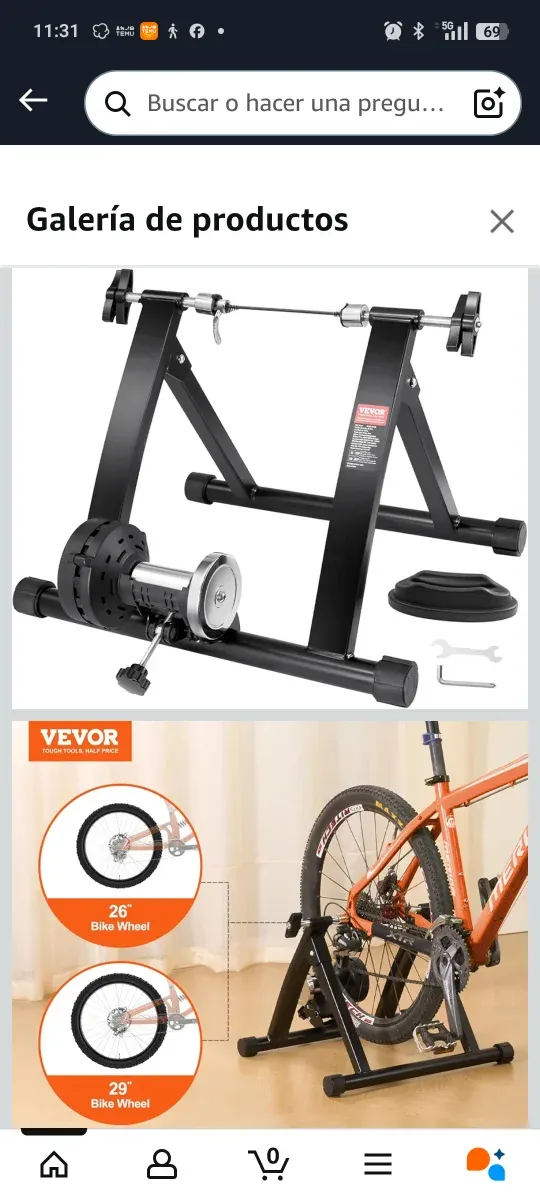 Rodillo Entrenamiento Bici VEVOR